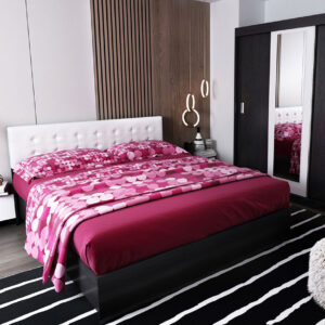 Set Mobila Dormitor Bingo F Tapitat Alb – 4 piese