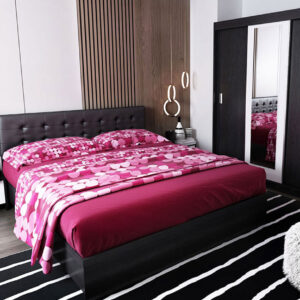 Set Mobila Dormitor Bingo F Tapitat Wenge – 4 piese