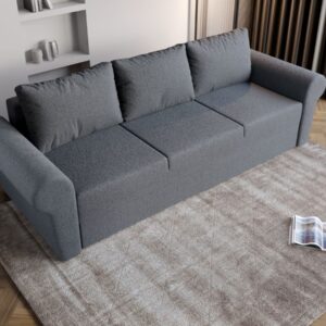 Canapea Extensibila Maroc plusata aspect lana gri