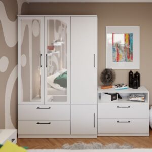 Dulap Snow Alb – C124/03 cu oglinda