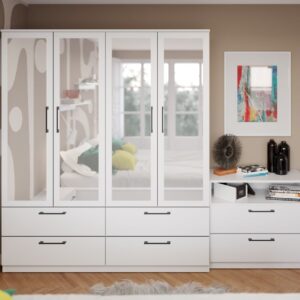 Dulap Snow Alb – C164/06 cu oglinda