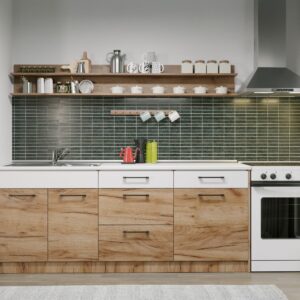 Set Mobila Bucatarie Gastro 200 Alb/Stejar – C22