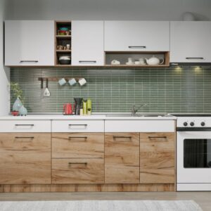 Set Mobila Bucatarie Gastro 260 Alb/Stejar – C03