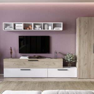 Living Pati 056 – Mobila Sufragerie Stejar + Alb