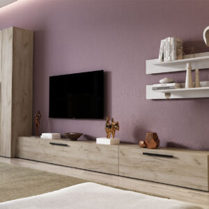 Living Pati 059 – Mobila Sufragerie Stejar + Alb