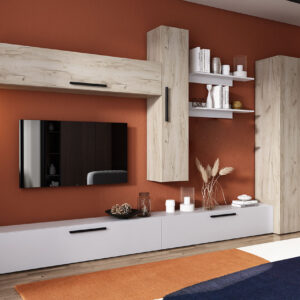 Living Pati 062 – Mobila Sufragerie Stejar + Alb