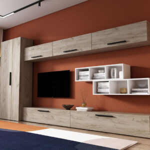 Living Pati 070 – Mobila Sufragerie Stejar + Alb