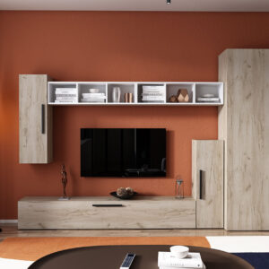 Living Pati 073 – Mobila Sufragerie Stejar + Alb