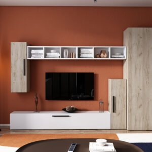 Living Pati 074 – Mobila Sufragerie Stejar + Alb