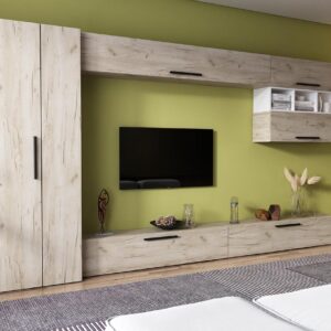 Living Pati 076 – Mobila Sufragerie Stejar + Alb