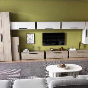 Living Pati 083 – Mobila Sufragerie Stejar + Alb