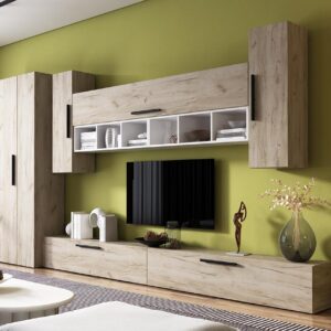 Living Pati 085 – Mobila Sufragerie Stejar + Alb