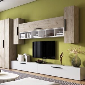 Living Pati 086 – Mobila Sufragerie Stejar + Alb