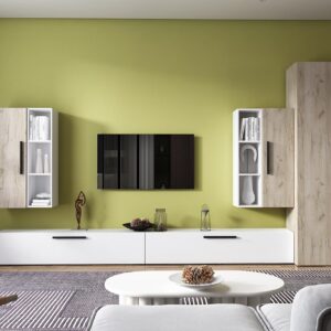 Living Pati 089 – Mobila Sufragerie Stejar + Alb