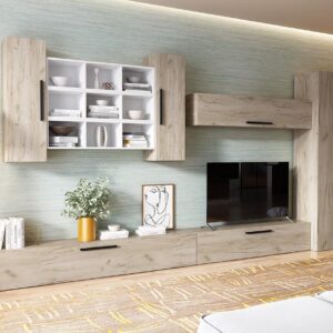 Living Pati 093 – Mobila Sufragerie Alba + Stejar