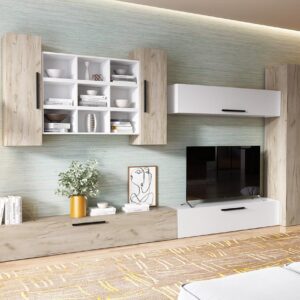 Living Pati 092 – Mobila Sufragerie Alba + Stejar