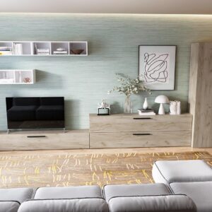 Living Pati 097 – Mobila Sufragerie Alba + Stejar