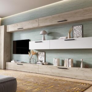 Living Pati 101 – Mobila Sufragerie Stejar + Alb