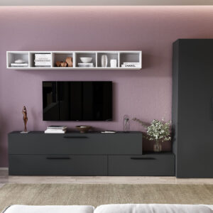 Living Pati 106 – Mobila Sufragerie Gri + Alb