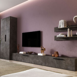 Living Pati 121 – Mobila Sufragerie Gri Beton