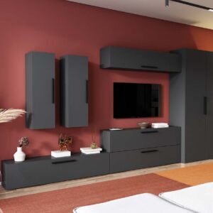 Living Pati 146 – Mobila Sufragerie Gri Antracit