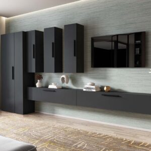Living Pati 190 – Mobila Sufragerie Gri Antracit