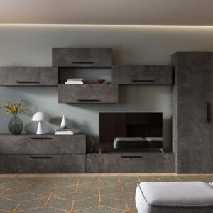 Living Pati 220 – Mobila Sufragerie Gri Beton