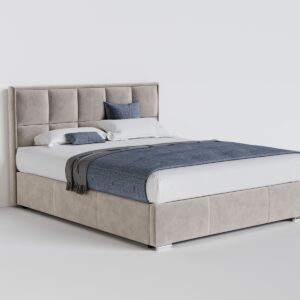Pat Mono Fix Tapitat Crem cu saltea aplicata 160×200