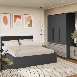 Set Mobila Dormitor Gri Noce C1
