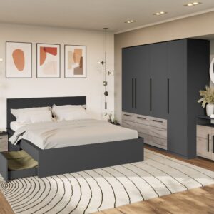 Set Mobila Dormitor Gri Noce C2