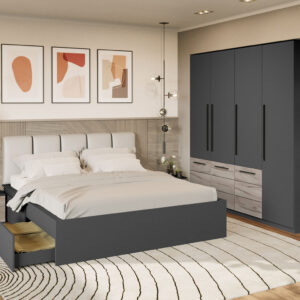 Set Mobila Dormitor Gri Noce C12