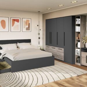 Set Mobila Dormitor Gri Noce C3