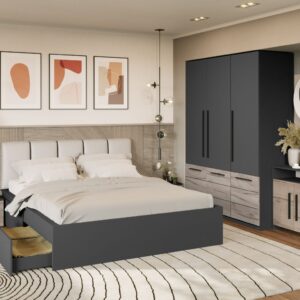 Set Mobila Dormitor Gri Noce C4