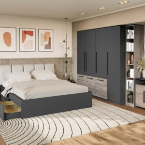 Set Mobila Dormitor Gri Noce C6