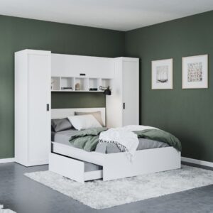 Set Mobila Dormitor Nordis 2.42m cu pat incadrat
