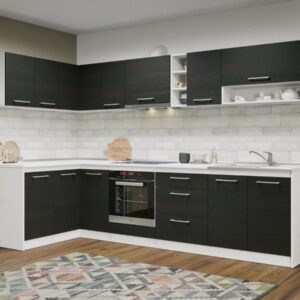 Set Mobila Bucatarie Colt Mina 140*300 Alb/Ferrara – C29