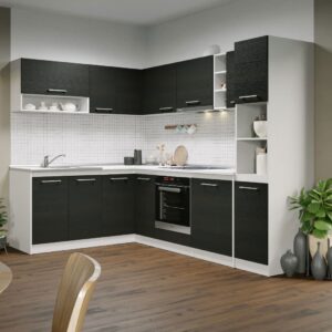 Set Mobila Bucatarie Colt Mina 180*260 Alb/Ferrara – C25