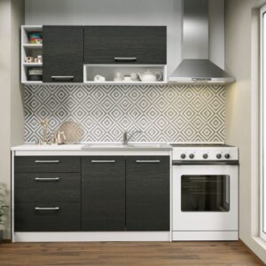 Set Mobila Bucatarie Mina 140 Alb/Ferrara C07