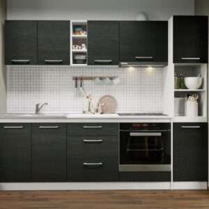 Set Mobila Bucatarie Mina 244 Alb/Ferrara C15