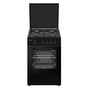 Aragaz pe Gaz Heinner HFSC-SME50BK, 4 arzatoare, Dispozitiv de siguranta, 50×50, Negru