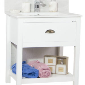 Set baza cu front MDF si Lavoar, seria 020, 70cm, alb