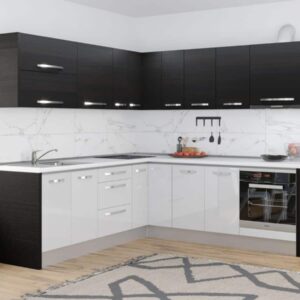 Bucatarie Italia 240*240 Alb Lucios/Ferrara – C59