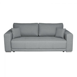 Canapea BERNA B extensibila, 3 locuri, cu arcuri si lada depozitare, gri deschis, 238x108x77 cm