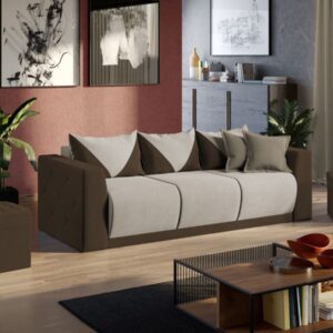 Canapea Luna Crem / Maro