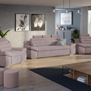 Set Canapea si Fotolii Quinn Roze