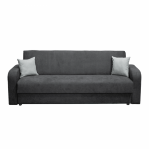 Canapea FANTAZI S extensibila, 3 locuri, cu arcuri, lada depozitare, gri inchis, 225x80x90 cm