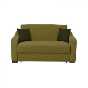 Canapea FRUNZA extensibila, 2 locuri, cu arcuri, lada depozitare, verde deschis + verde inchis, 165x110x90 cm