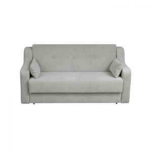 Canapea GINA XL II extensibila, 3 locuri, cu arcuri si lada depozitare, gri deschis, 190x100x95 cm