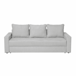 Canapea NICO II 3L extensibila, 3 locuri, cu arcuri si lada depozitare, gri deschis, 220x85x75 cm