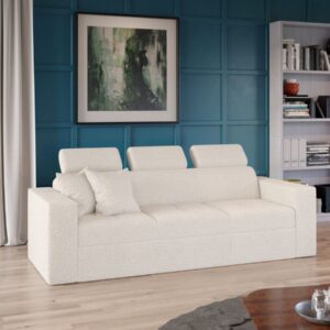 Canapea Paloma plusata aspect lana alba